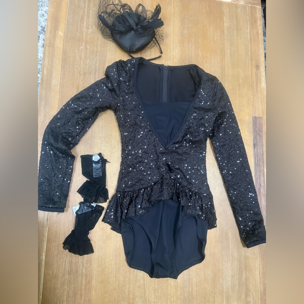 Weissman Black Sequin Dance Costume